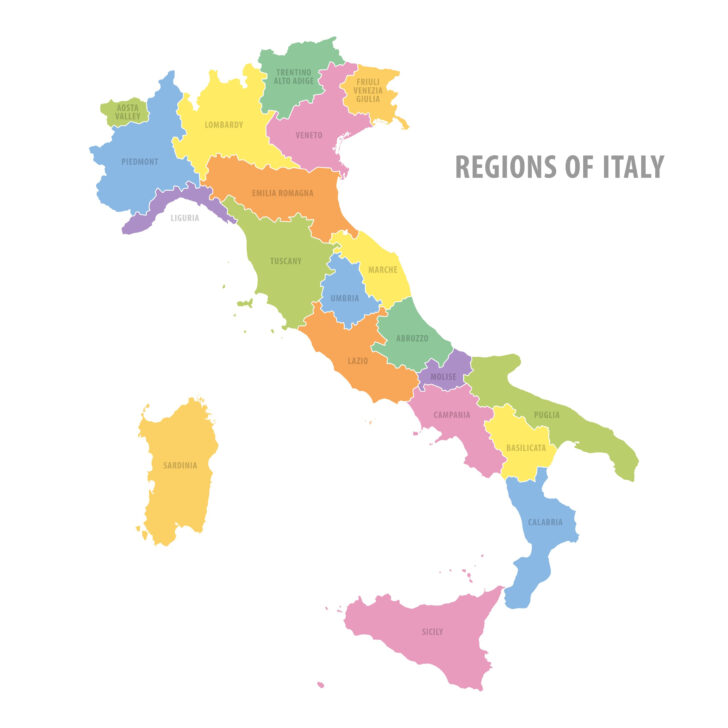 Map of Italian Cities and Regions