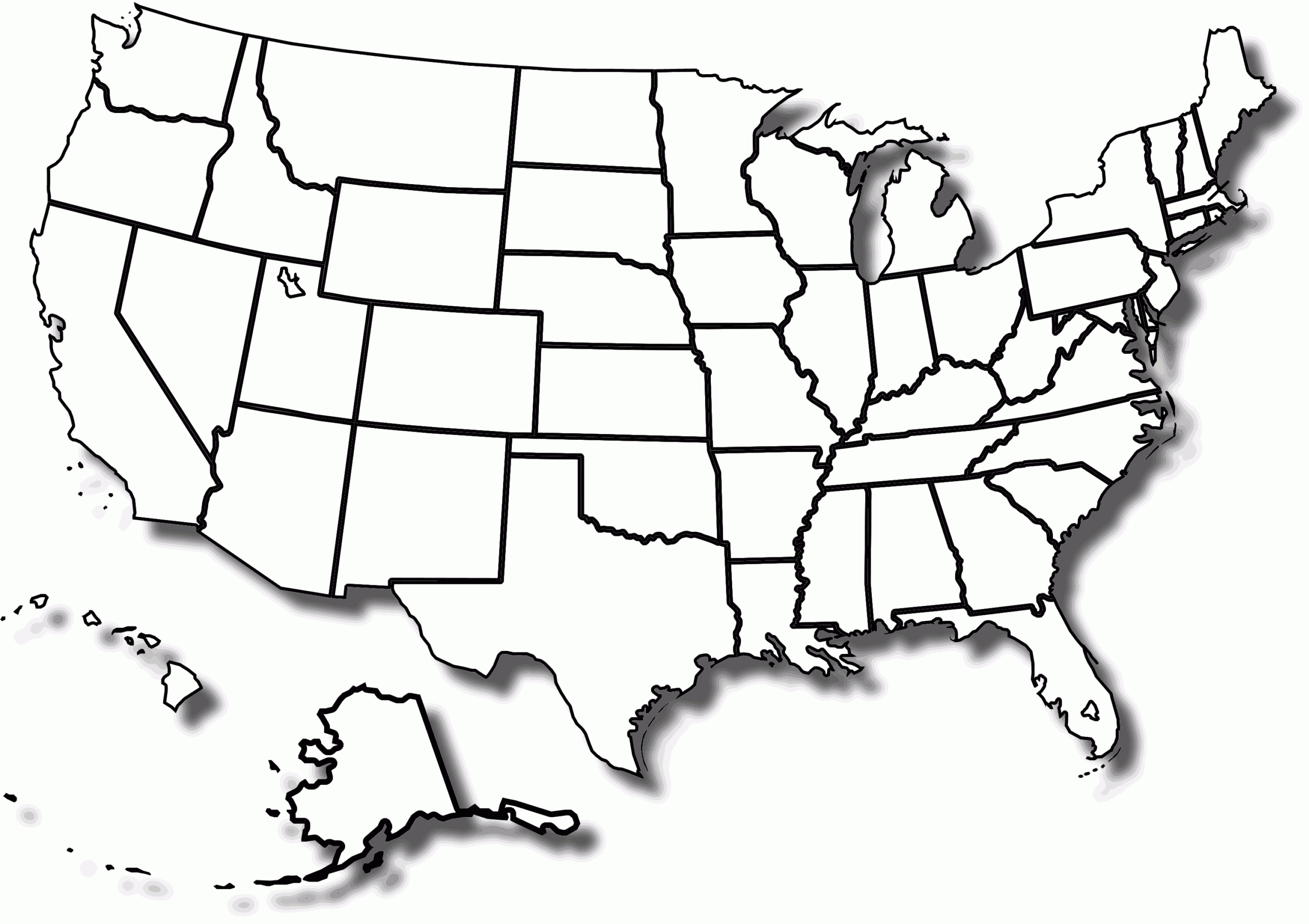 Fastpanel in Printable Black And White United States Map