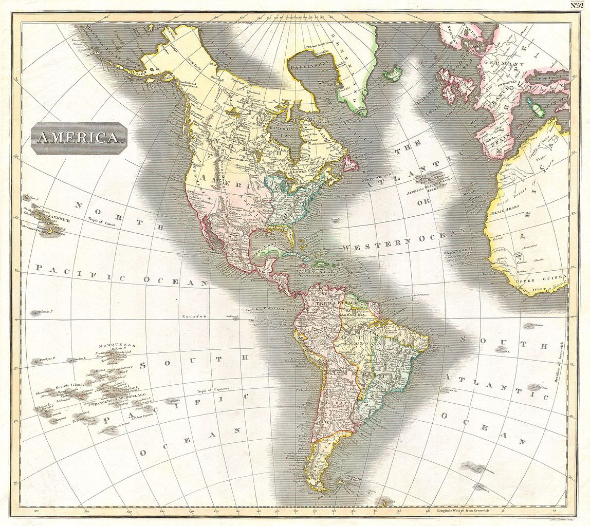 File:1814 Thomson Map Of North And South America - Geographicus with regard to North And South America Border Map