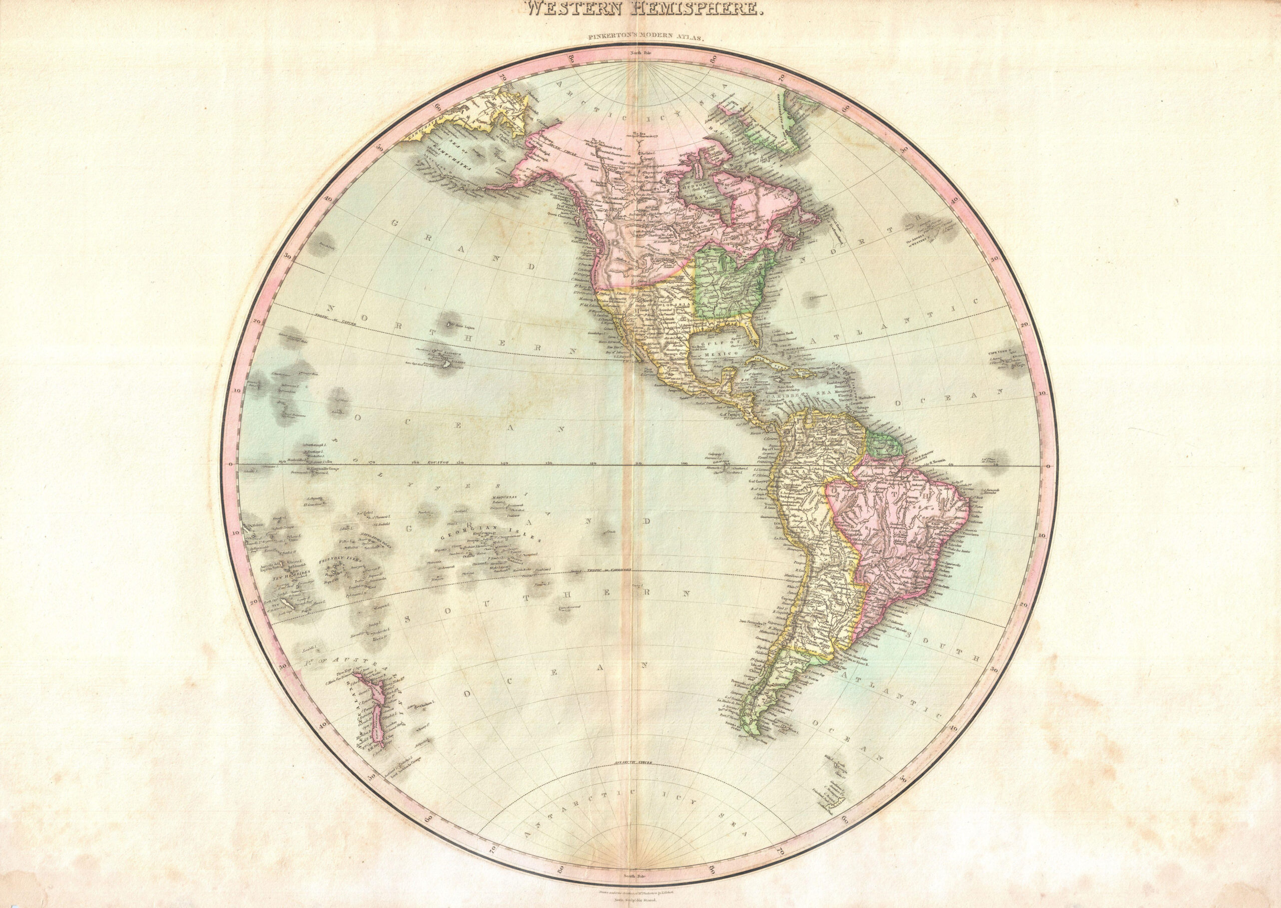 File:1818 Pinkerton Map Of The Western Hemisphere (North America with regard to Clear Map of Western Hemisphere