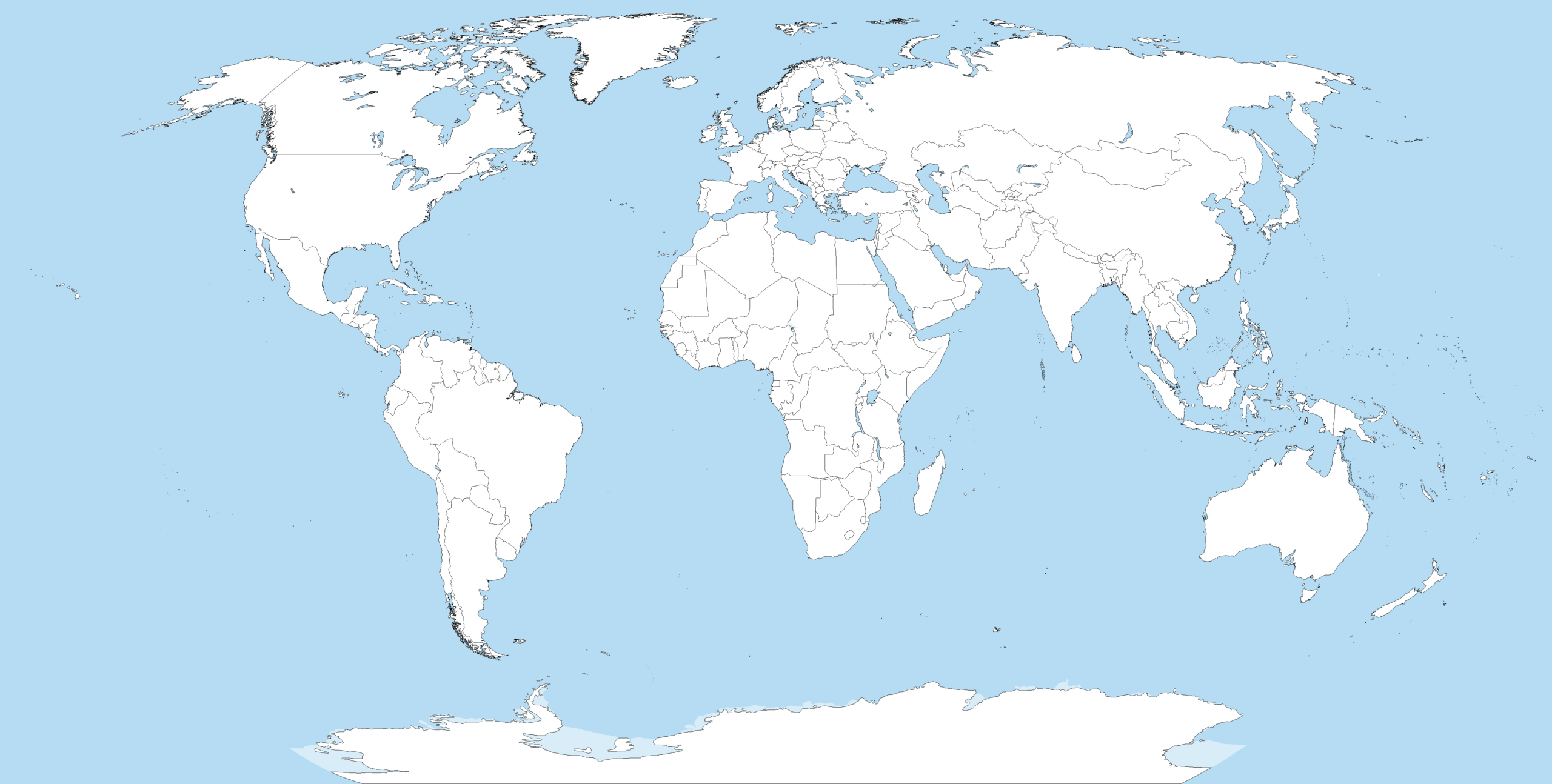 File:a Large Blank World Map With Oceans Marked In Blue within Blackline Masters World Map Continent Printable