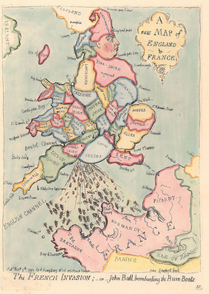 Map of Scotland and England and France