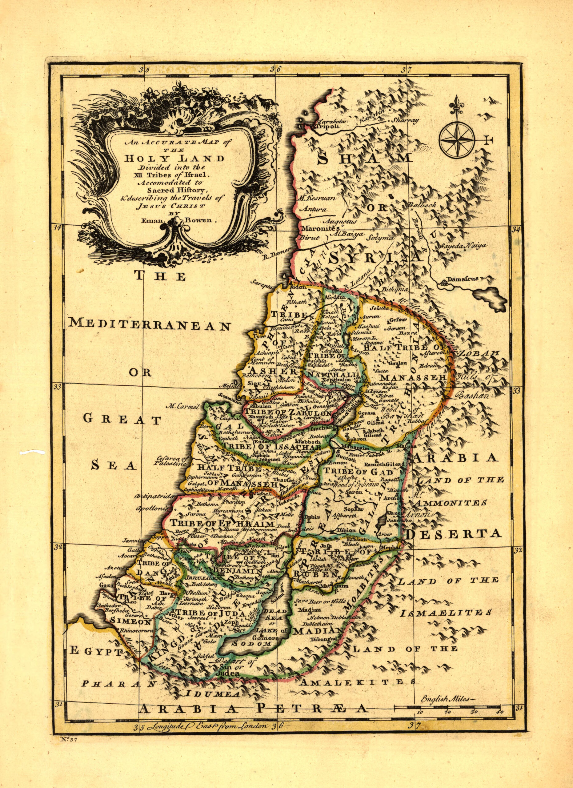 File:an Accurate Map Of The Holy Land Divided Into The Xii Tribes intended for Free Printable Map of the Holy Land