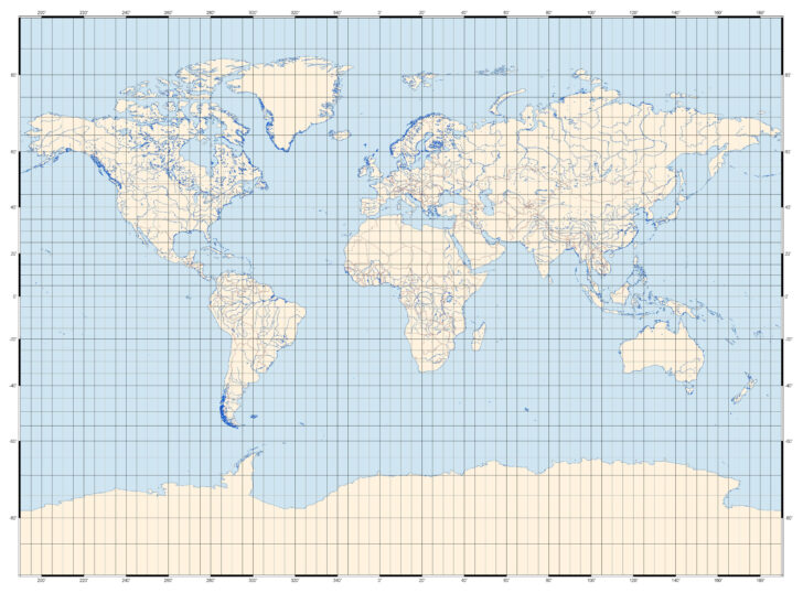 Blank World Map with Latitude and Longitude Printable