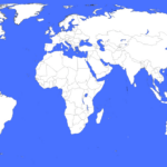 File:blank World Map (In The Year 2024 And With Borders And Blue Regarding Blank Printable Map Of The World