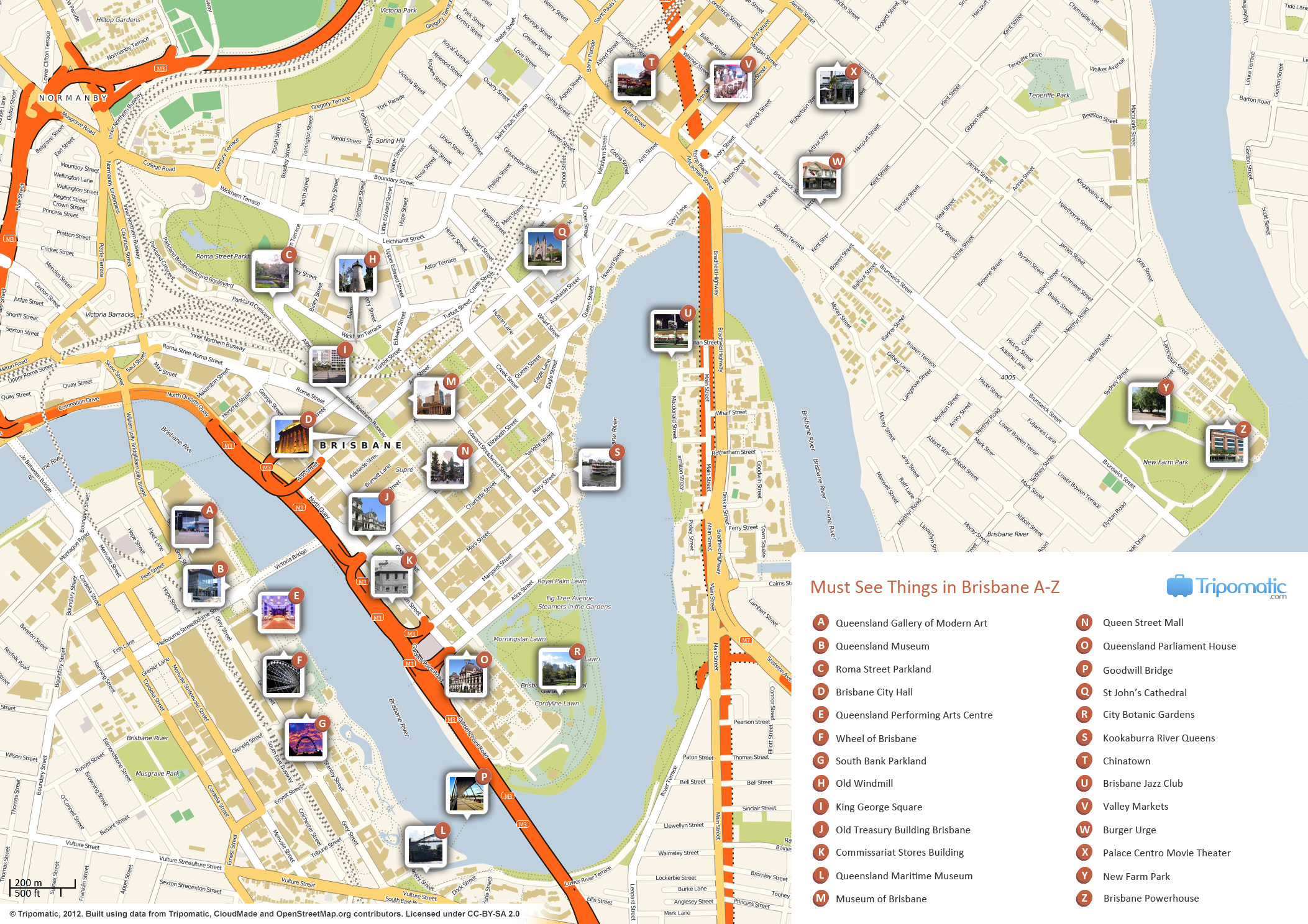 File:brisbane Printable Tourist Attractions Map - Wikimedia within Brisbane Attractions Map Download
