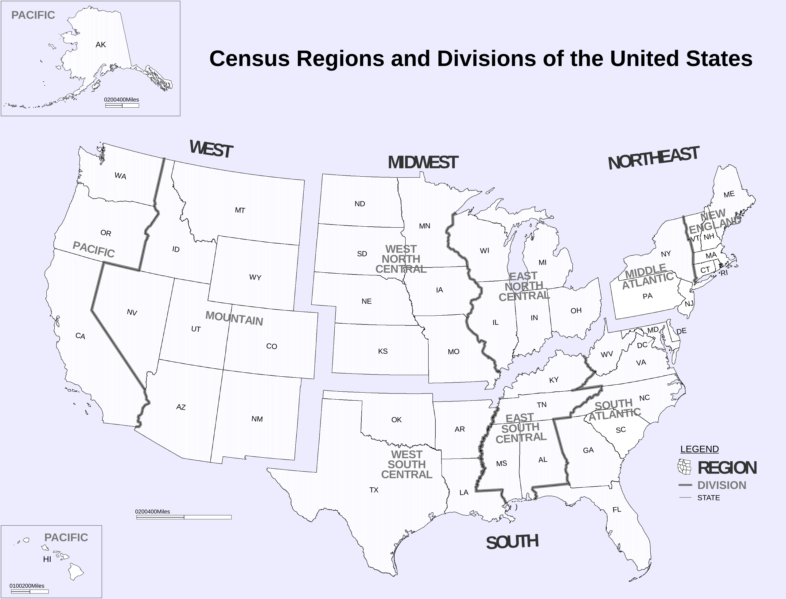 File:census Regions And Division Of The United States.svg throughout Map Of The United States Regions Printable