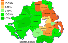 File:districts Of Northern Irelandstrength Of Religious in Religion Map of Northern Ireland