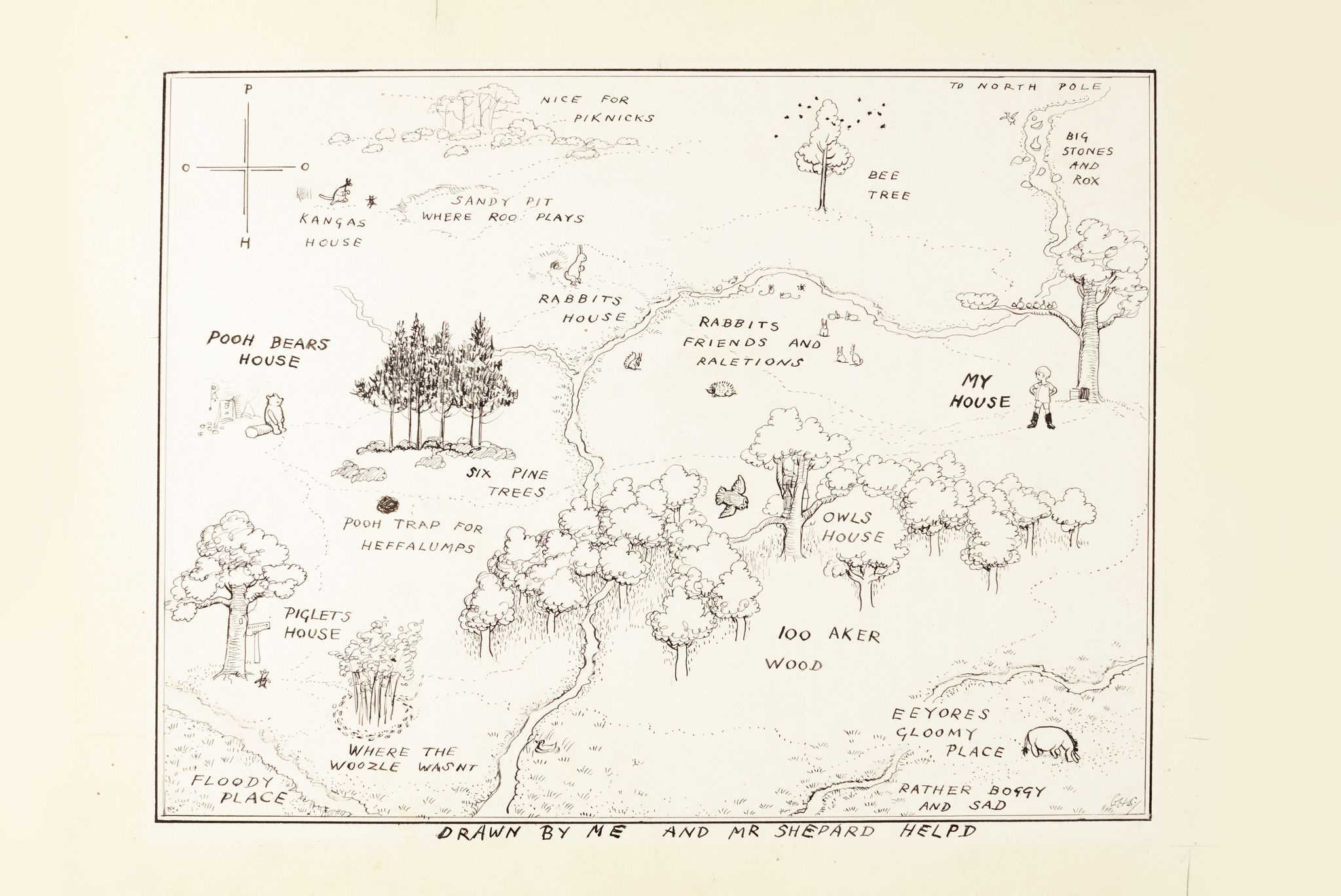 File:e. H. Shepard - Map Of The Hundred Acre Wood - Wikimedia with regard to Hundred Acre Wood Map Free Printable