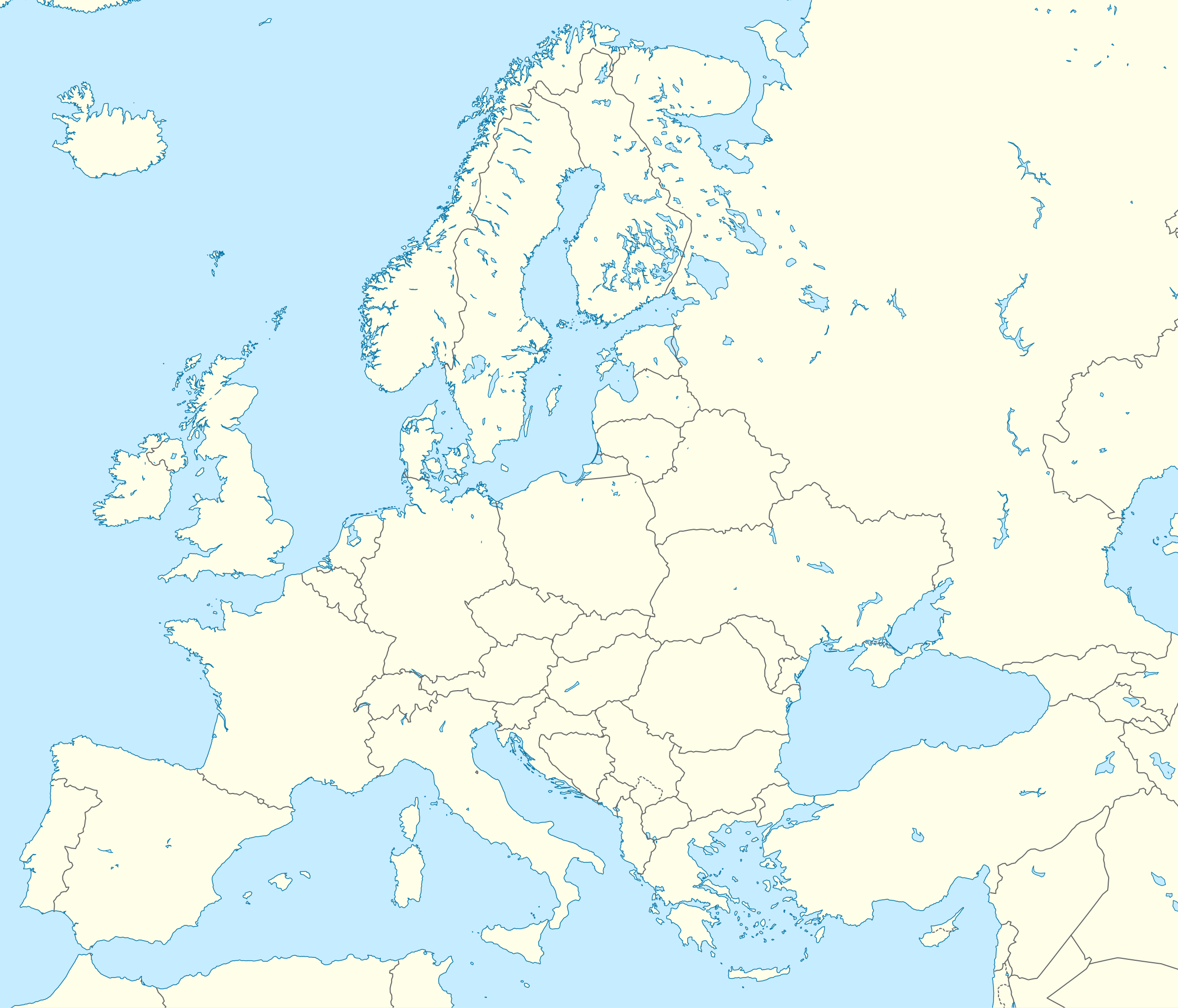 File:europe Blank Laea Location Map.svg - Wikimedia Commons with Free Printable Map of Western Europe