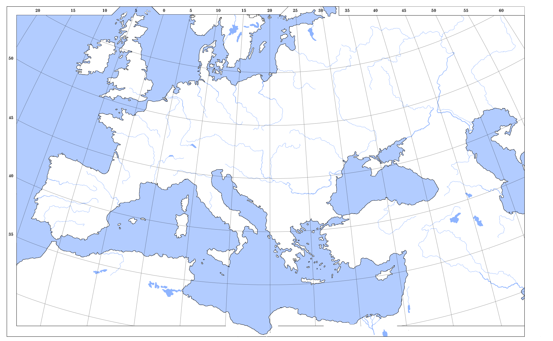 File:europe Outline Map - Wikimedia Commons in Printable Blank Map of Mediterranean