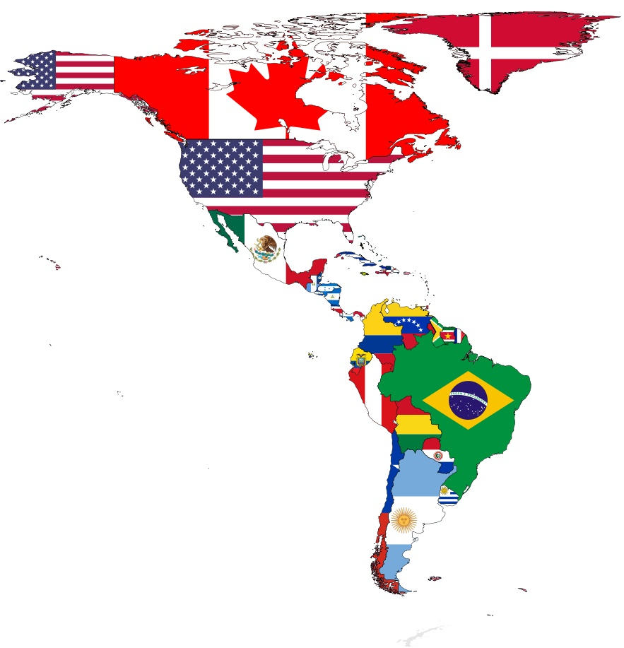 fileflag map of the americas wikimedia commons within north and south america map with flags File:flag-Map Of The Americas - Wikimedia Commons within North And South America Map With Flags