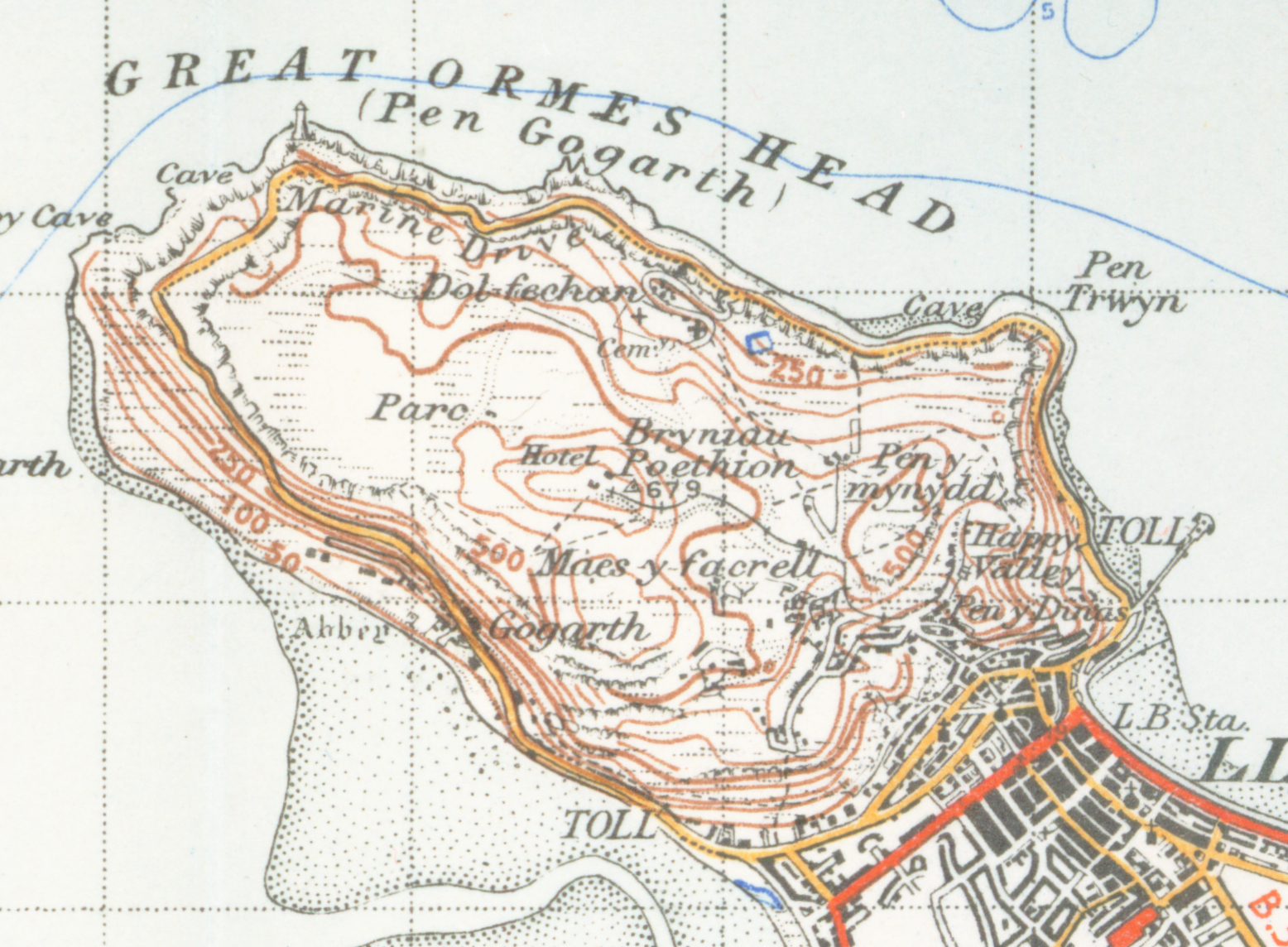 Map Of The Great Orme Llandudno Adams Printable Map