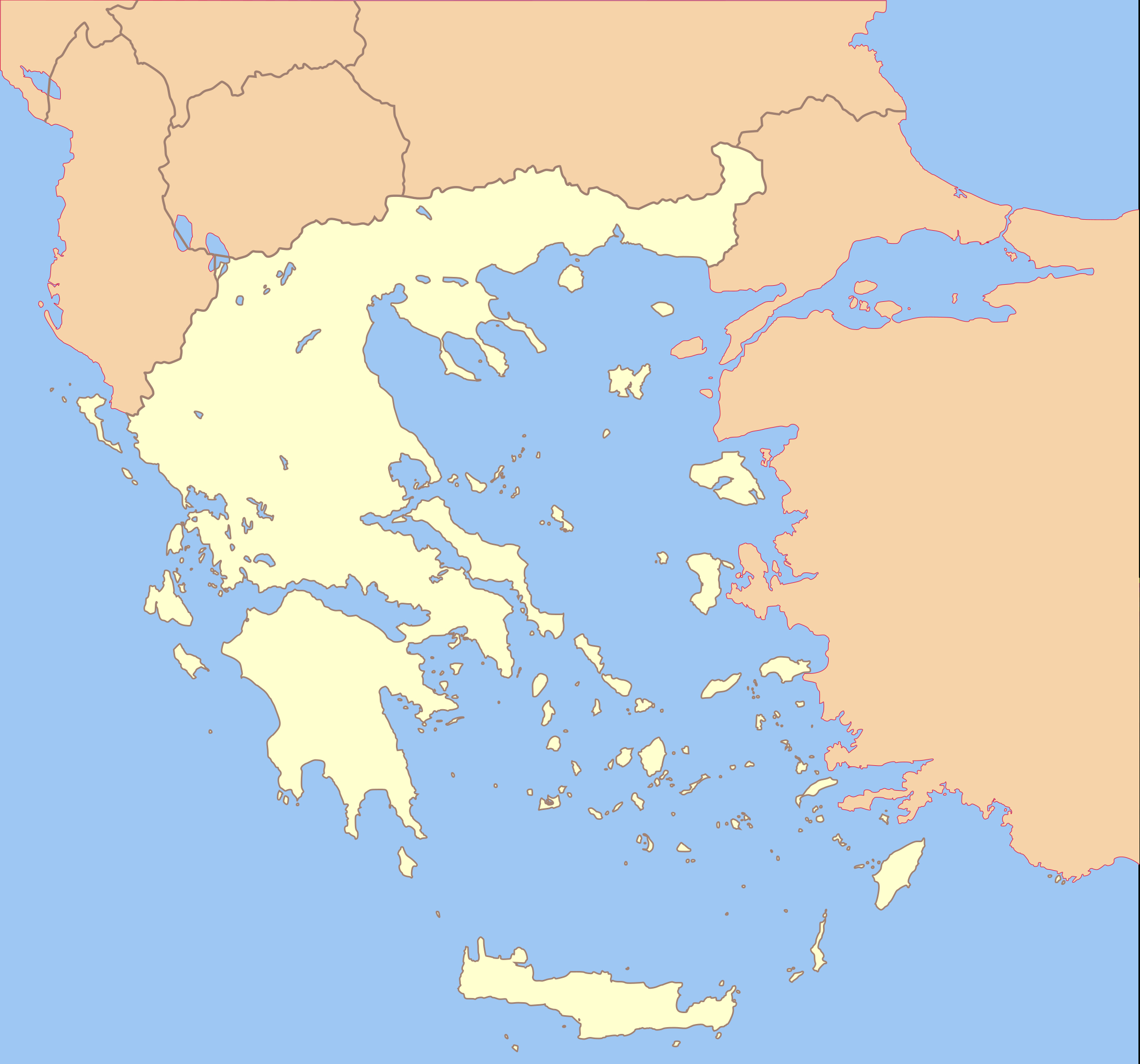 File:greece Map Blank.svg - Wikimedia Commons for Blank Map of Ancient Greece Printable