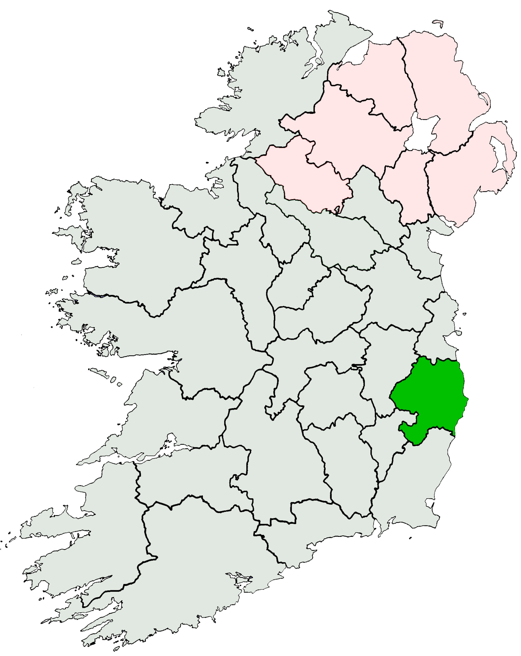 File:ireland Location Wicklow - Wikimedia Commons with Blank Map of Wicklow County
