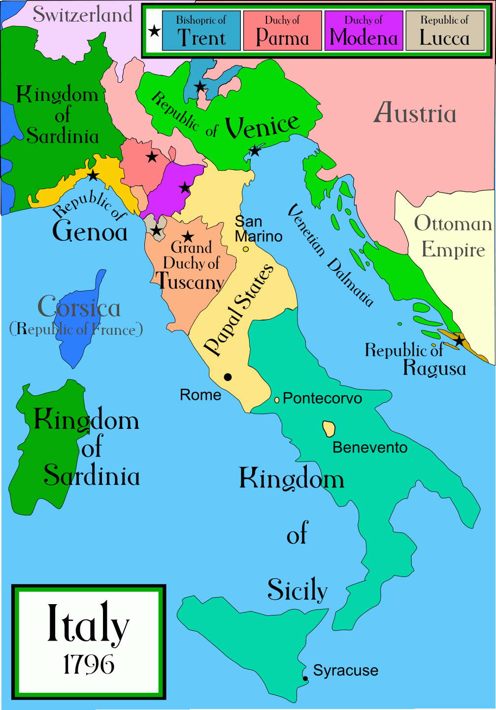 File:italy 1796 Ad - Wikimedia Commons within Map of Italy Before Unification