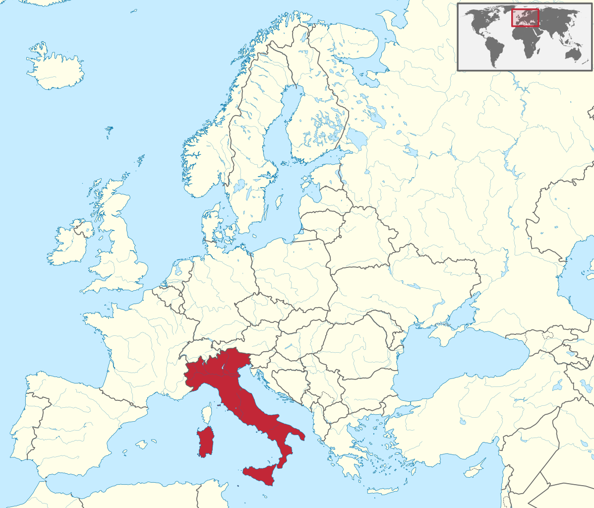 File:italy In Europe.svg - Wikimedia Commons intended for Italy on Map of Europe