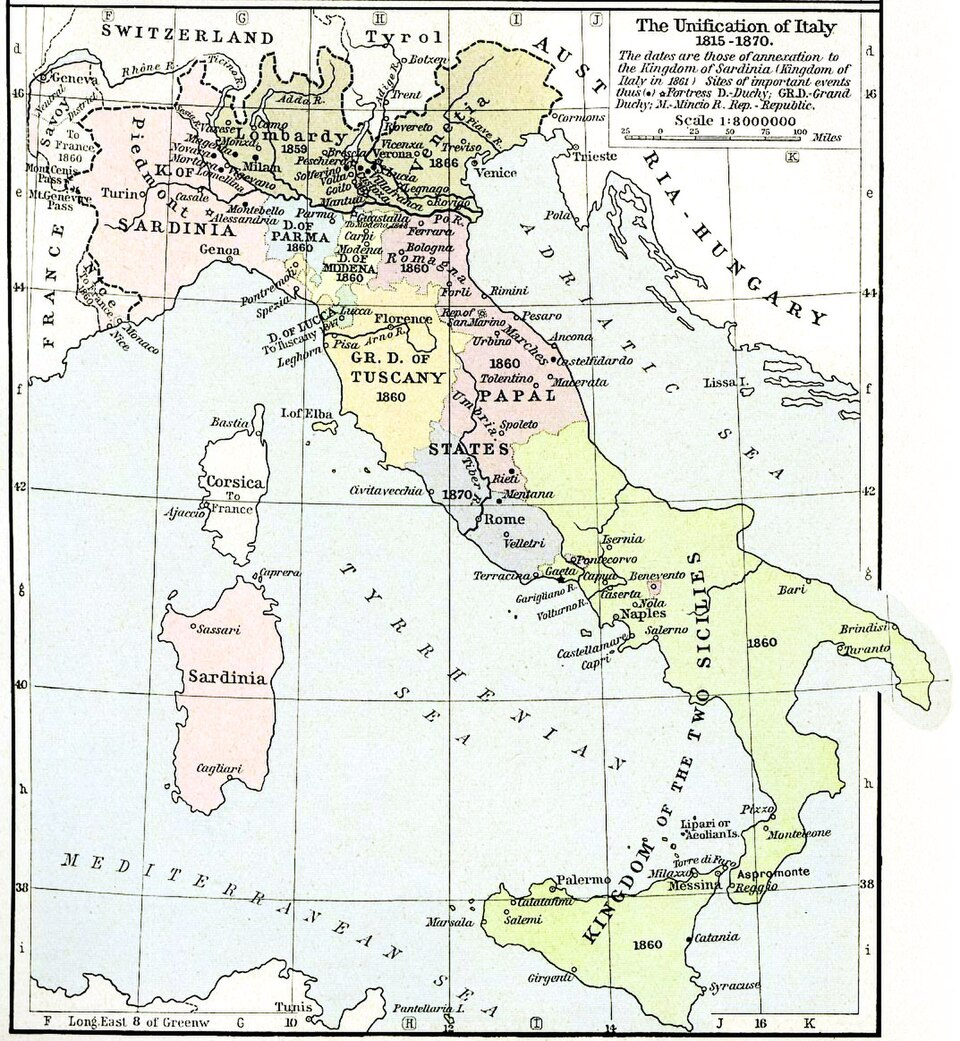 File:italy Unification 1815 1870 - Wikimedia Commons regarding Map Of The Unification Of Italy