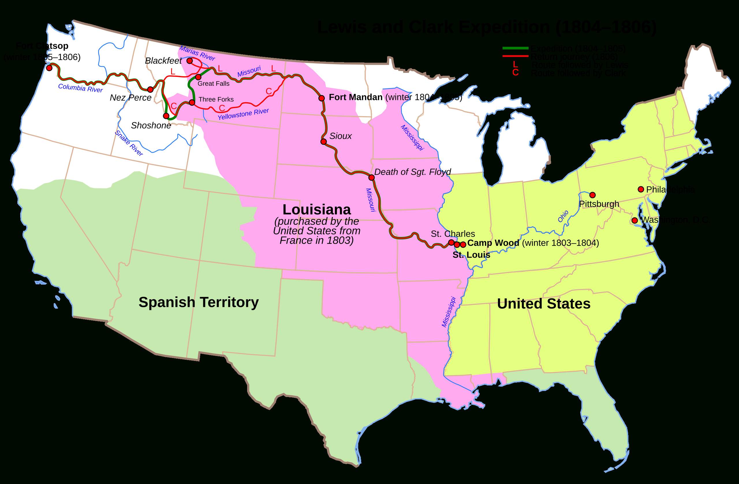 File:lewis And Clark Expedition Map.svg - Wikimedia Commons inside Lewis And Clark Expedition Map Printable