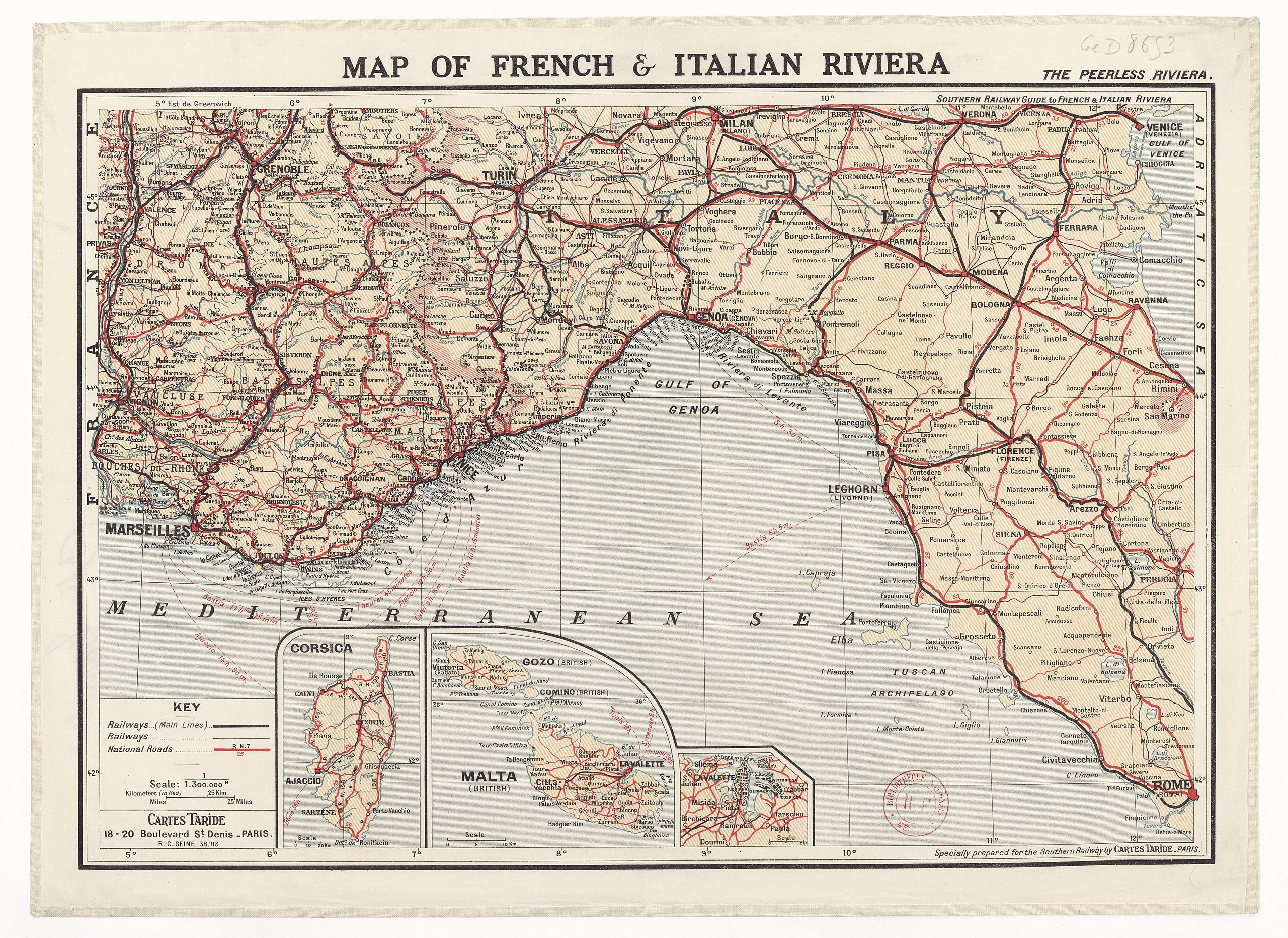 File:map Of French And Italian Riviera Specially Prepared For for Map of French Riviera and Italy