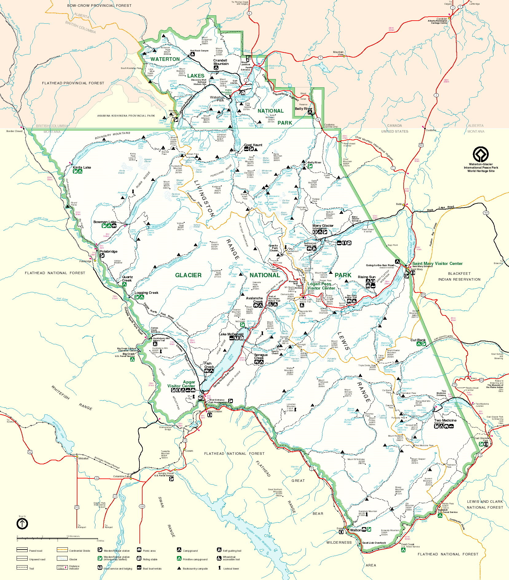 filemap of glacier national park wikimedia commons within printable map of glacier national park File:map Of Glacier National Park - Wikimedia Commons within Printable Map Of Glacier National Park