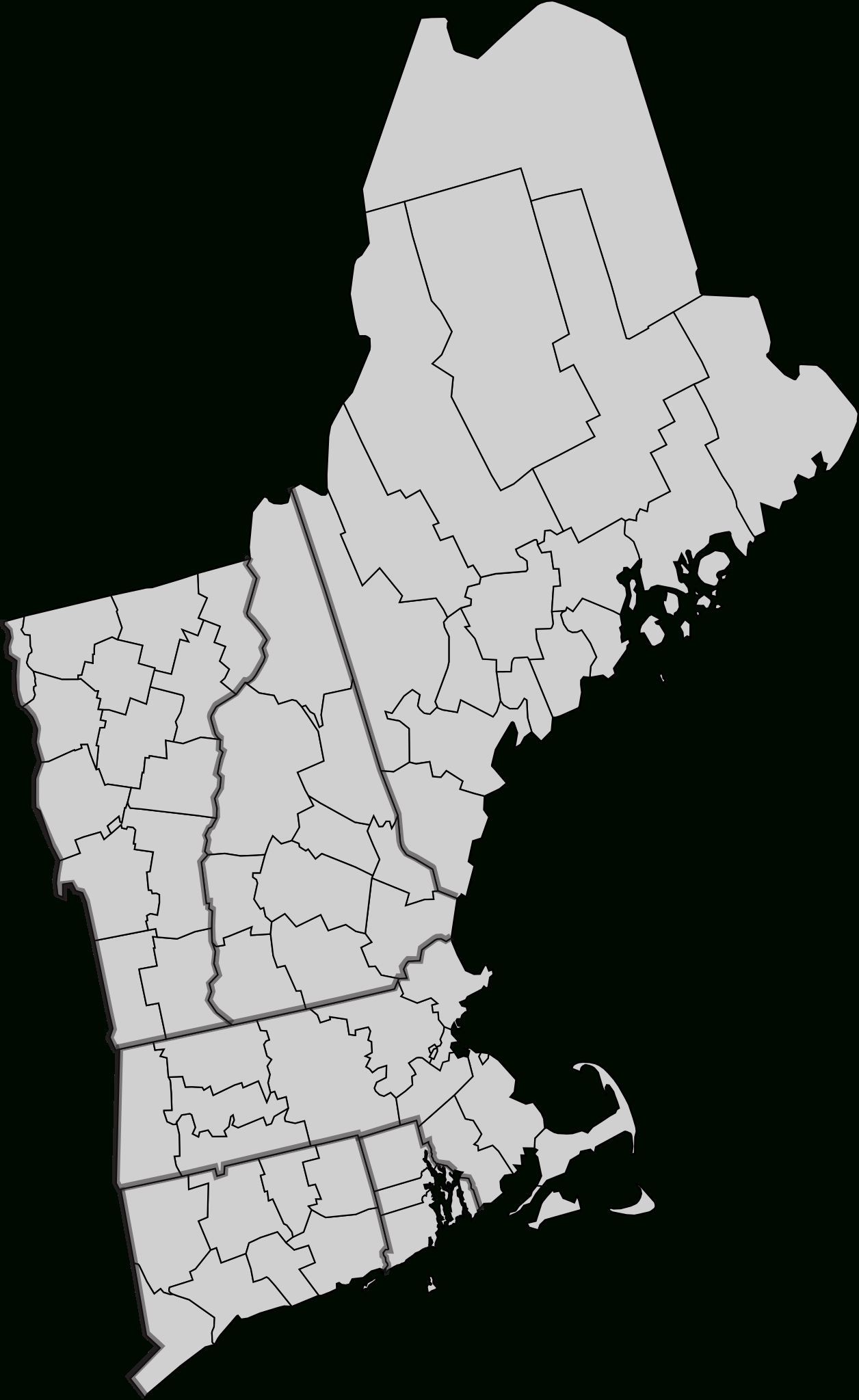 File:map Of New England Counties.svg - Wikimedia Commons pertaining to Free Printable Blank Map Of New England States