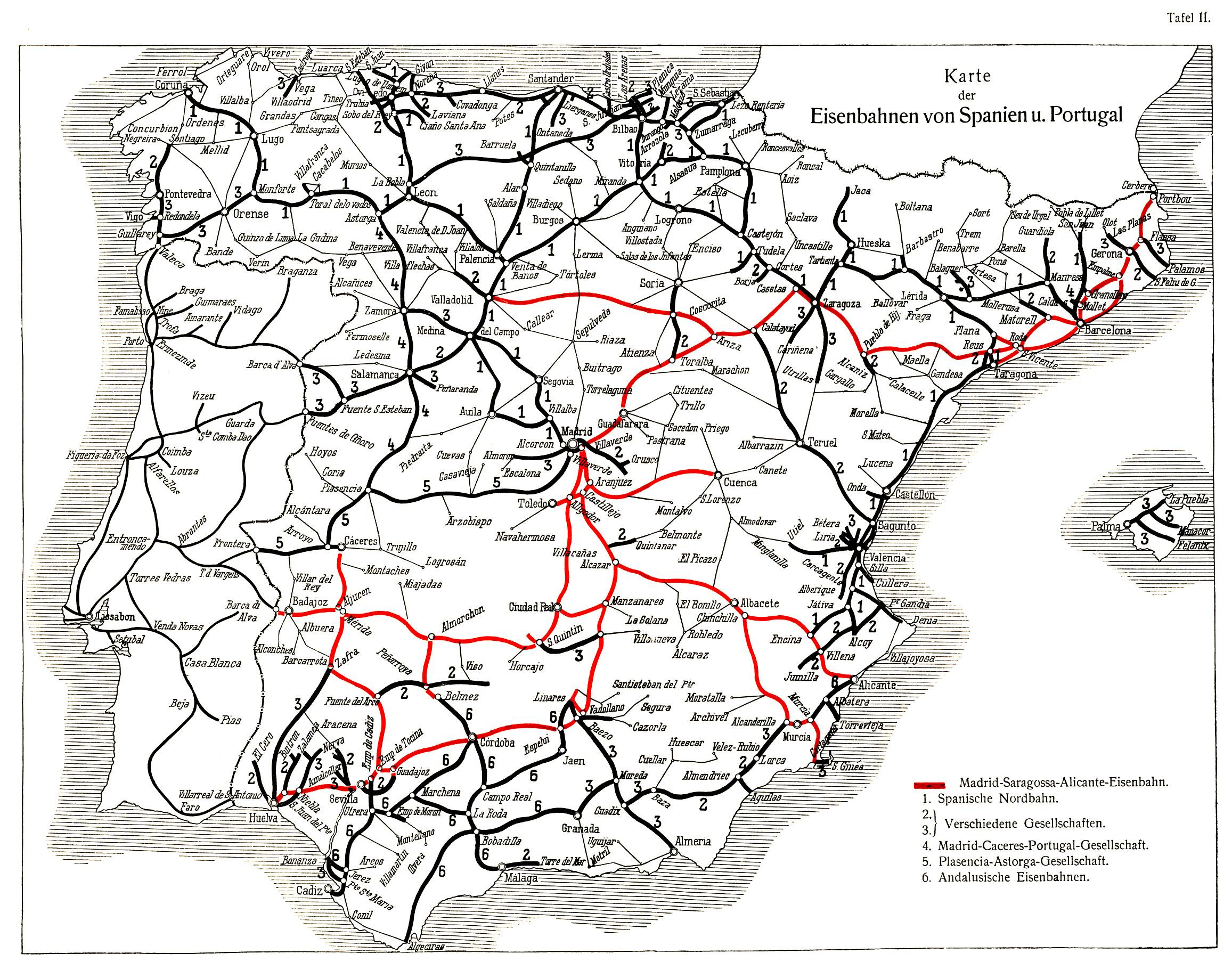 filemap of the portuguese and spanish railways wikimedia inside map of train routes in spain and portugal File:map Of The Portuguese And Spanish Railways - Wikimedia inside Map Of Train Routes In Spain And Portugal
