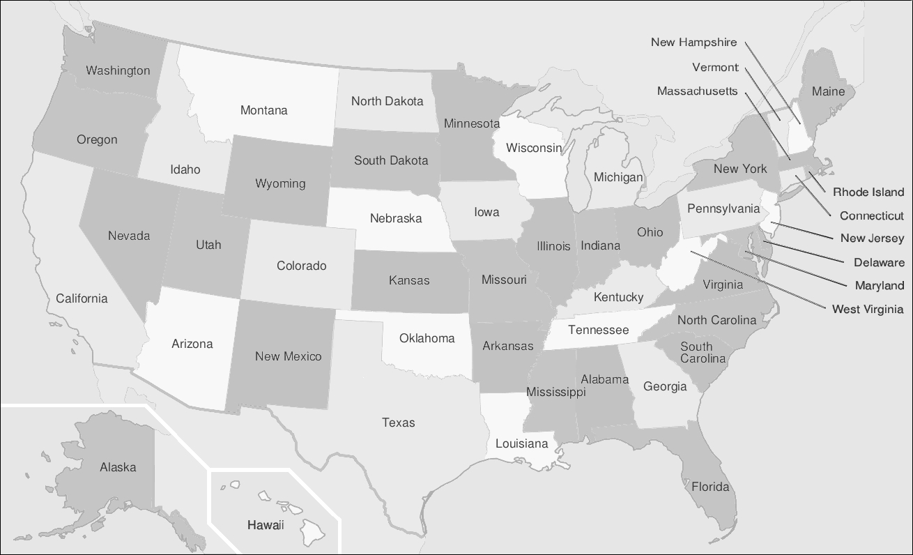 File:map Of Usa Showing State Names Greyscale - Wikimedia Commons throughout Map Of The United States Printable With State Names