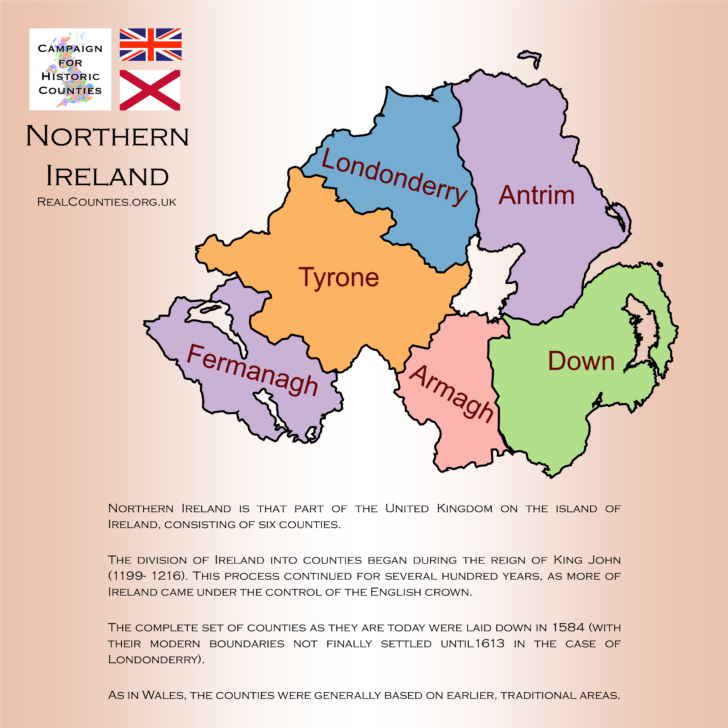 Six Counties of Northern Ireland Map