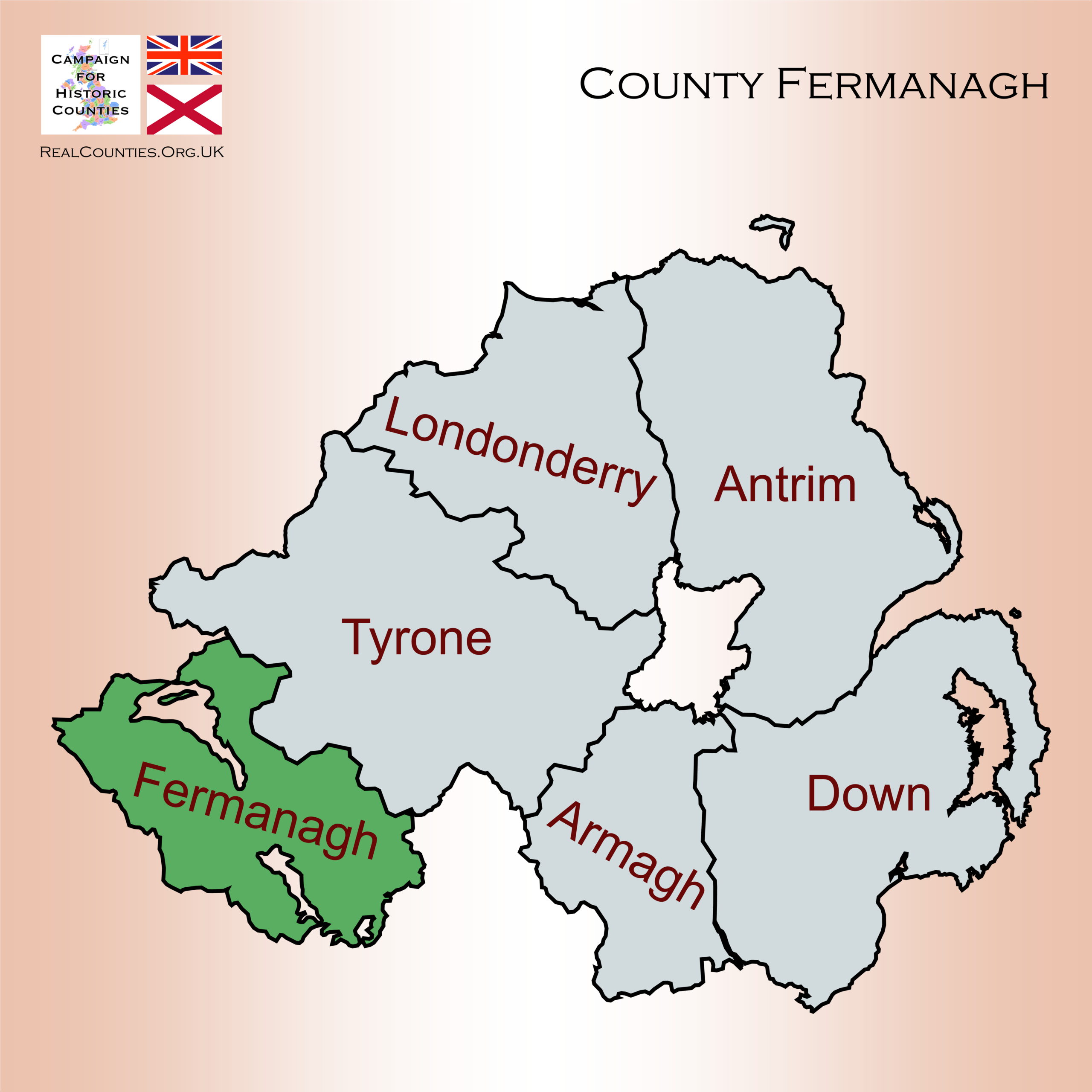 File:map Showing The Traditional, Geographical County Of County with regard to Map of County Fermanagh Northern Ireland