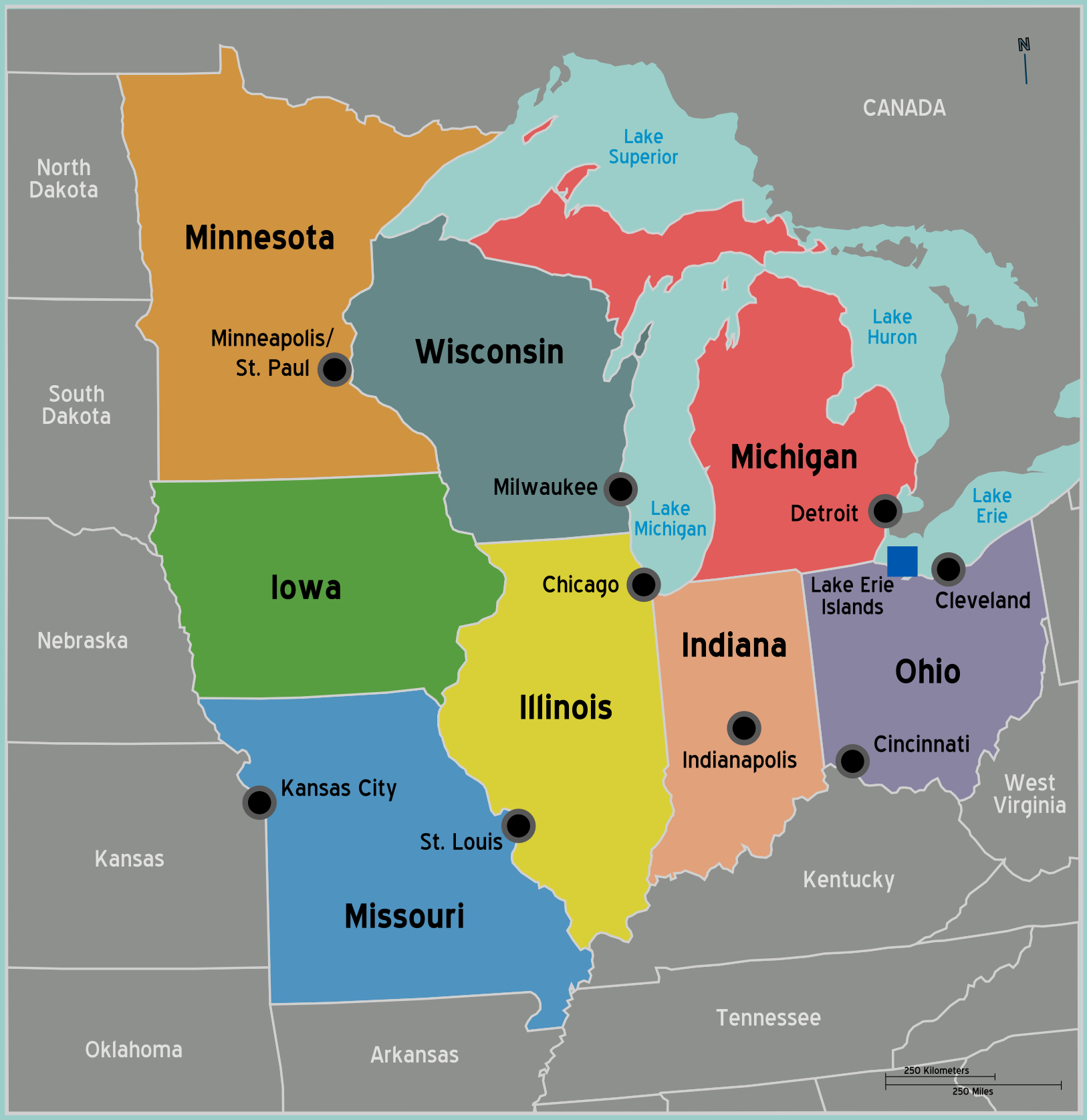 File:map-Usa-Midwest01 - Wikimedia Commons inside Midwest States and Capitals Map Printable