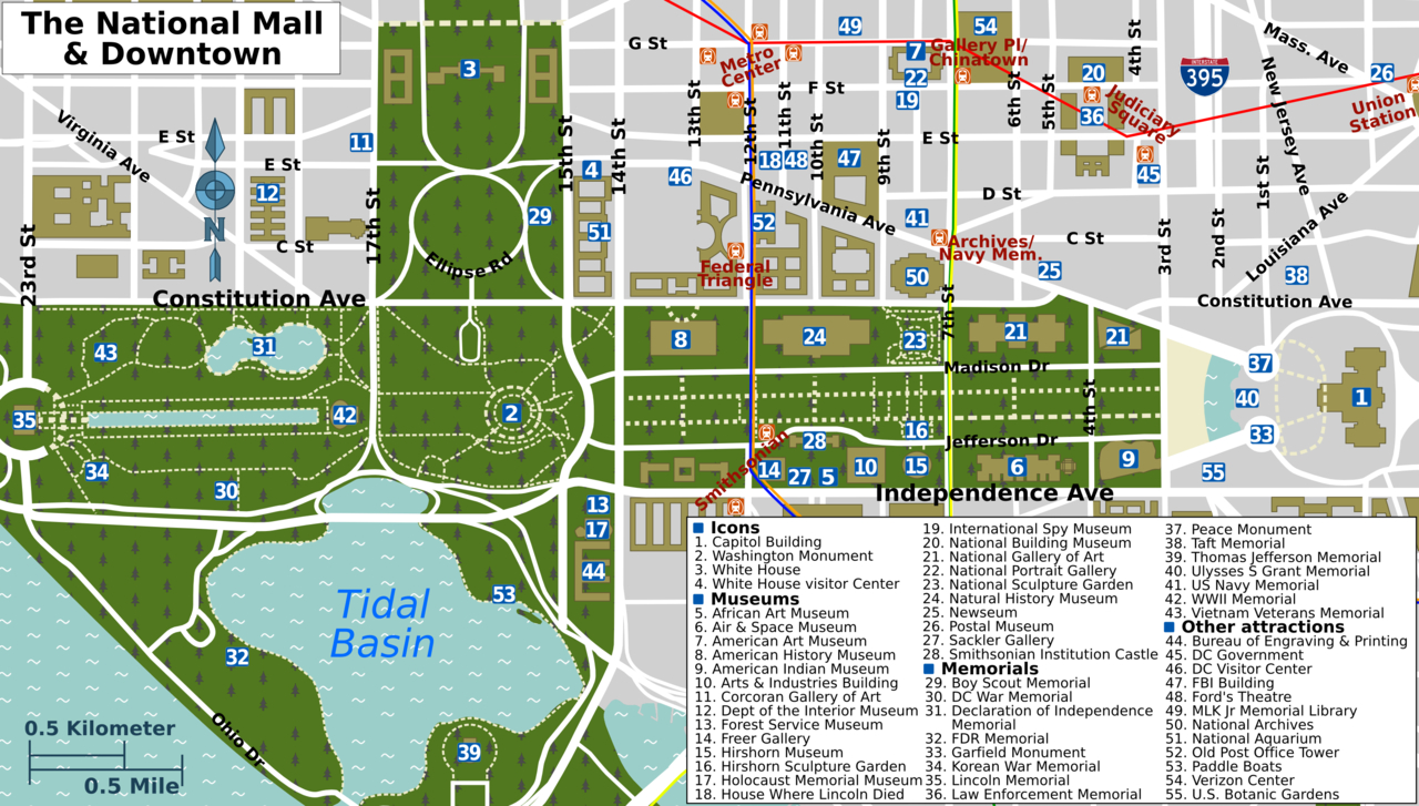 File:national Mall Map - Wikimedia Commons throughout Map National Mall Washington Dc Printable