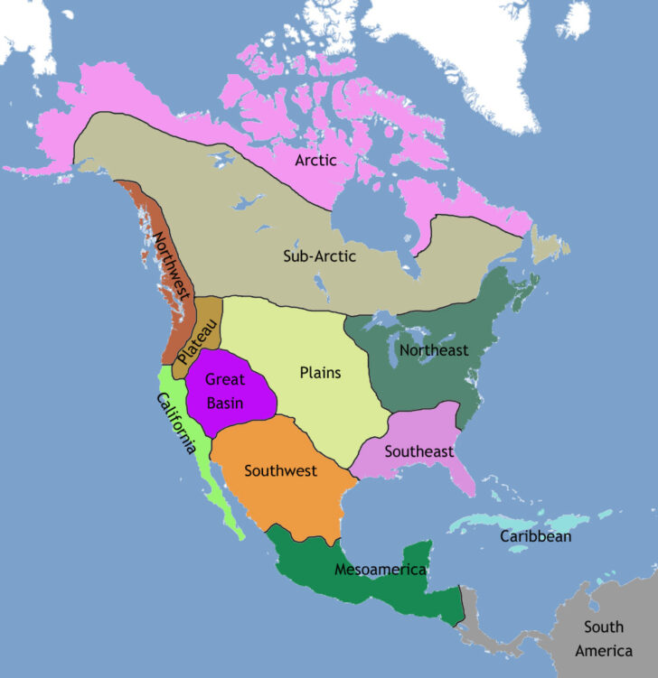 Map of Native American Tribes North and South America