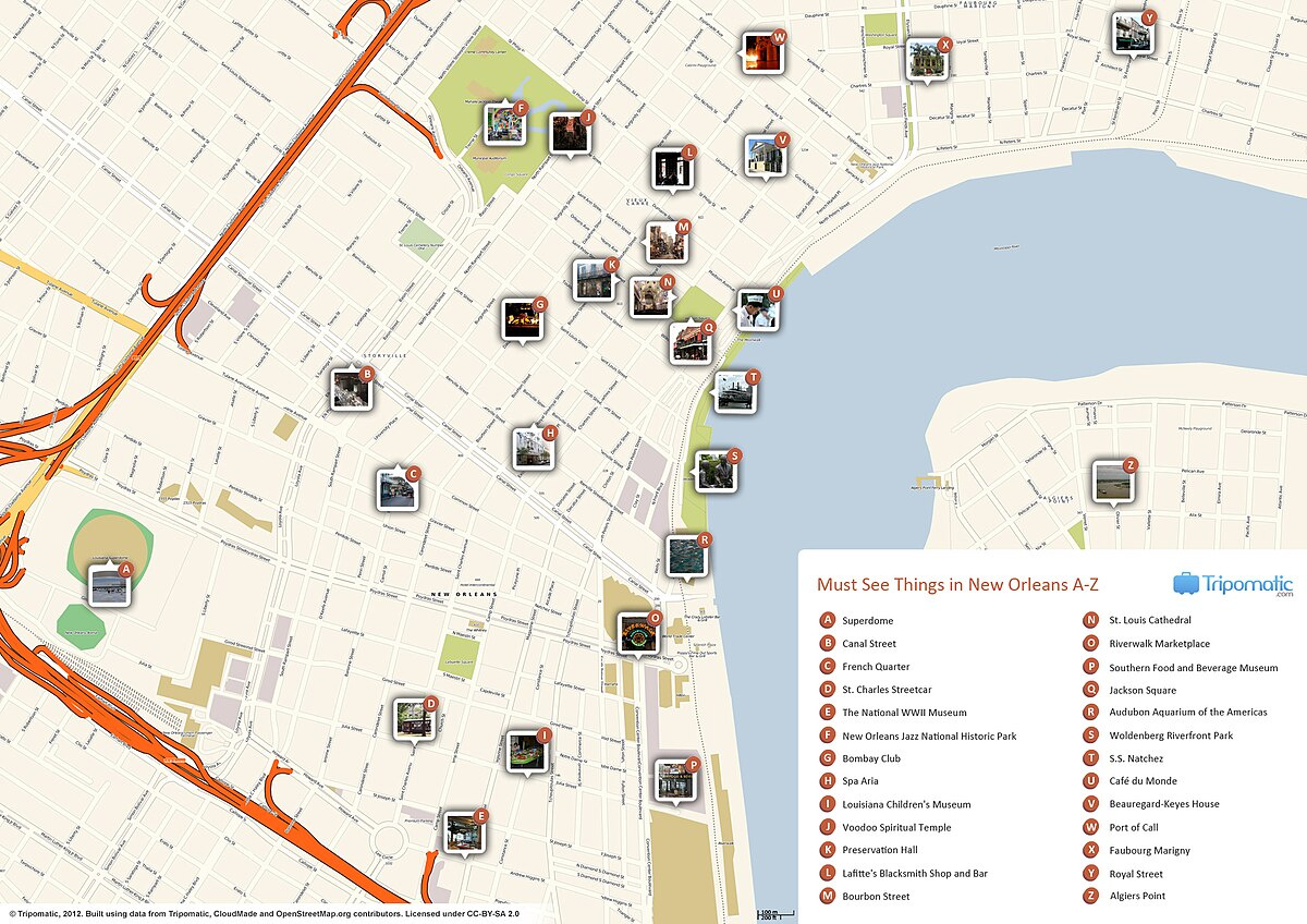 File:new Orleans Printable Tourist Attractions Map - Wikimedia intended for Printable Tourist Map of New Orleans