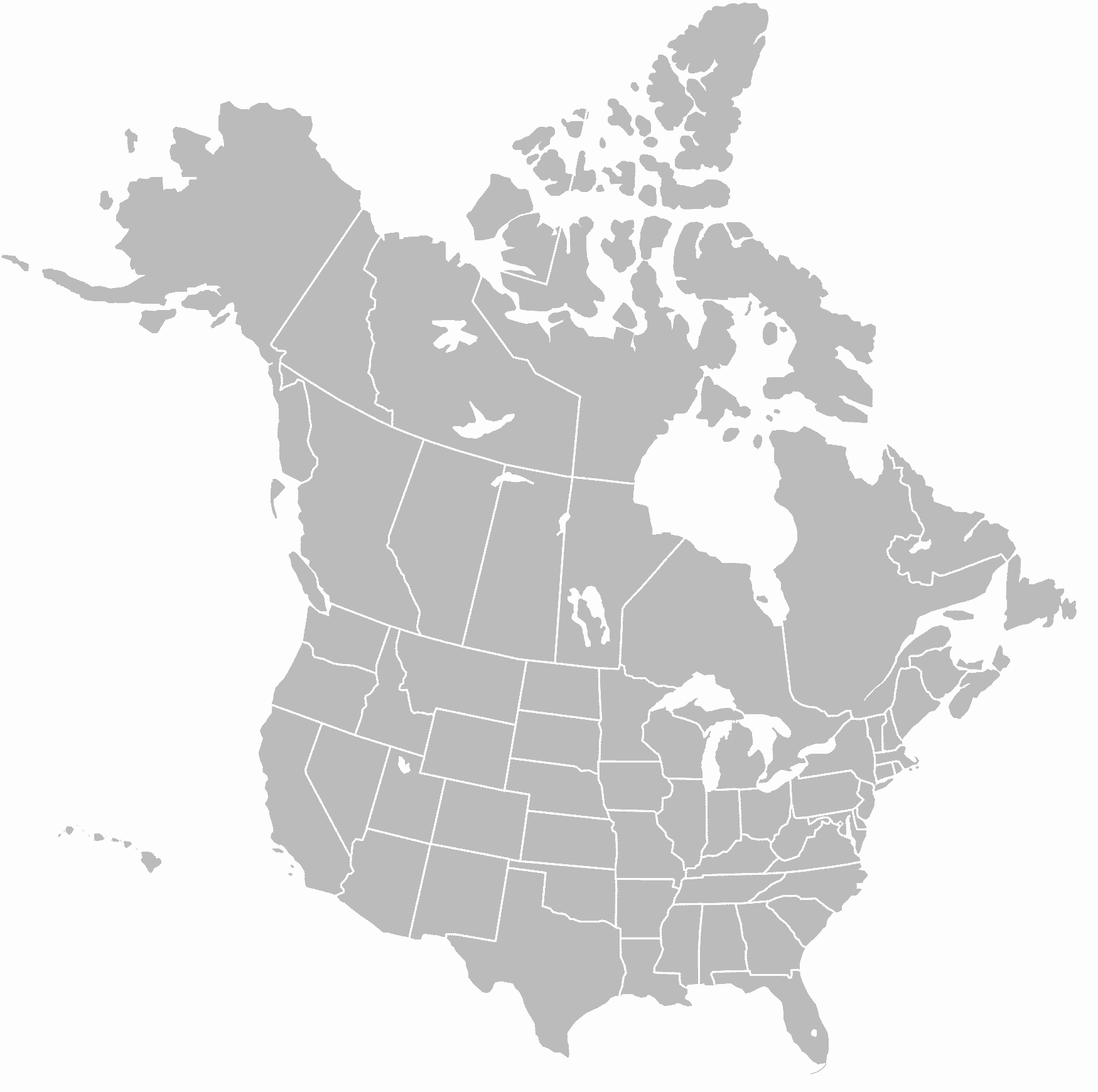File:north America Blank Map With State And Province Boundaries throughout Free Printable Map of North America with States and Provinces