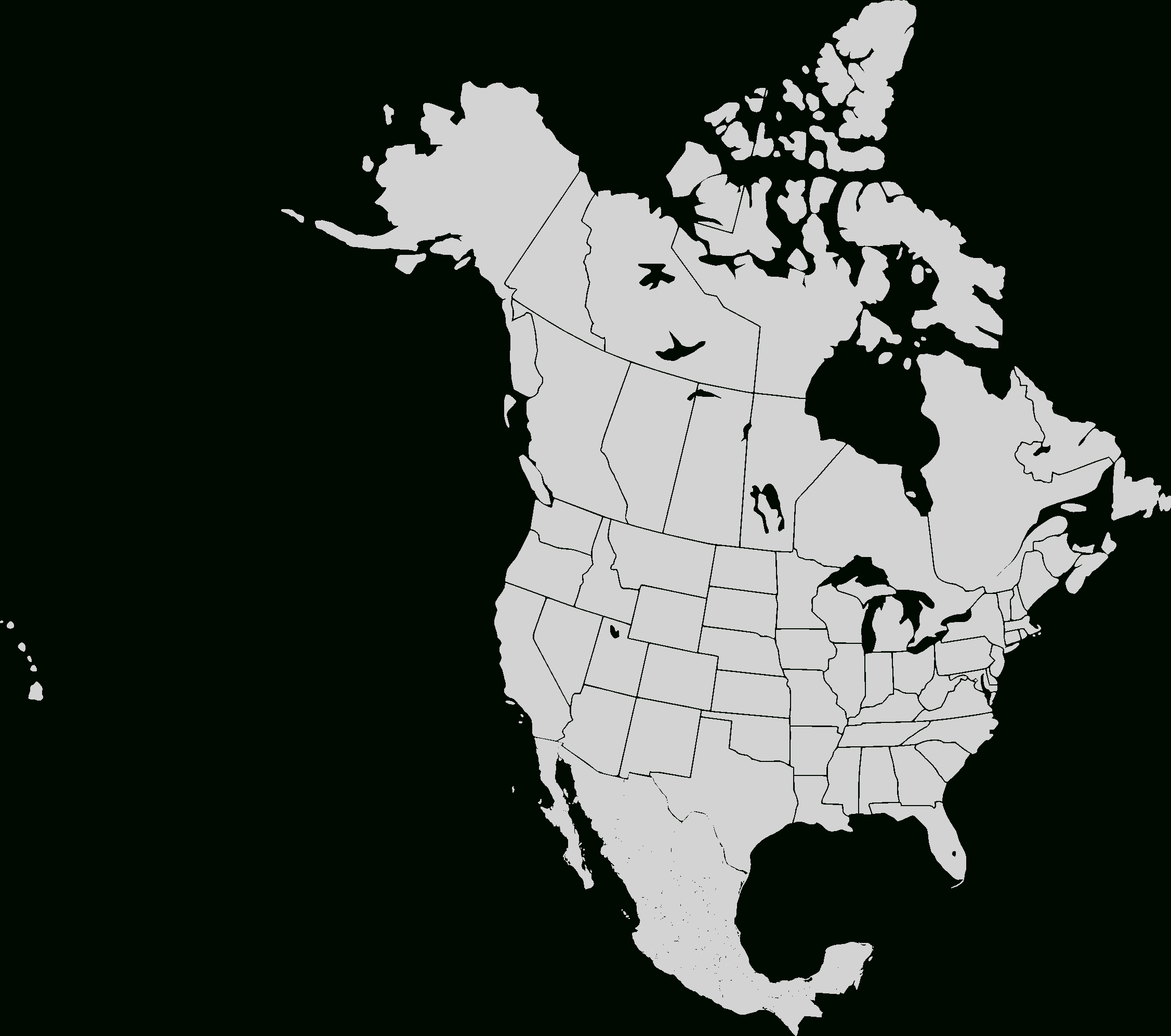 File:north America Blank Range Map - Wikimedia Commons within Free Printable Outline Map of North America