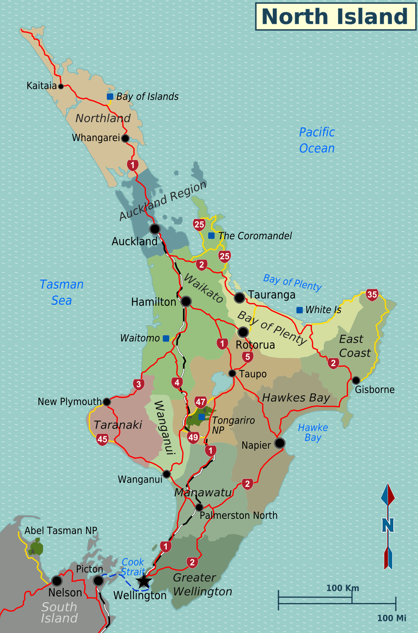 File:nz North Island Regions - Wikimedia Commons for Free Printable Map of New Zealand North Island
