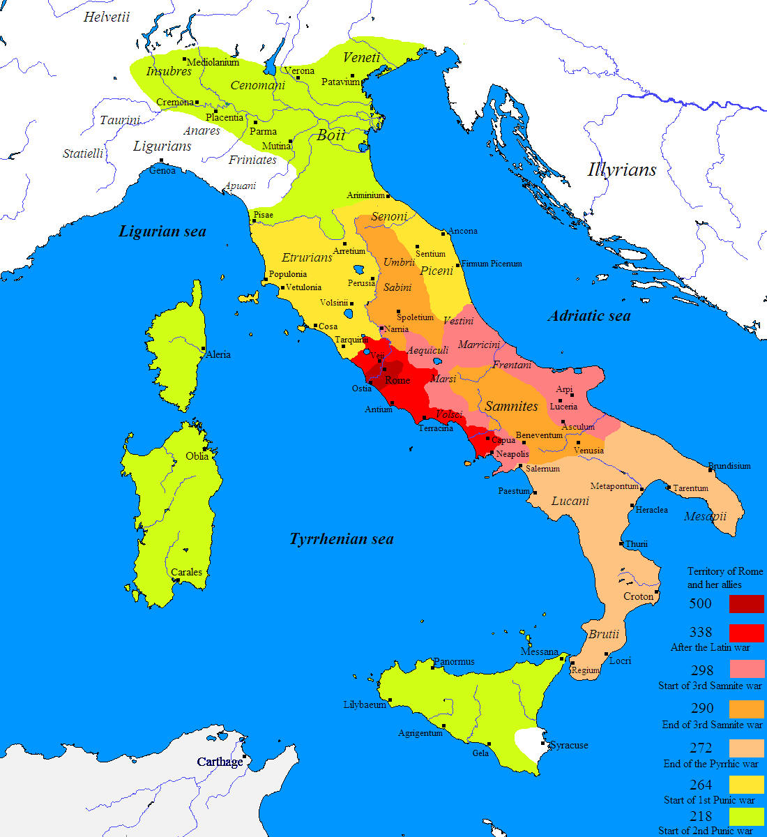 File:roman Conquest Of Italy - Wikimedia Commons regarding Map Of Rome And Italy