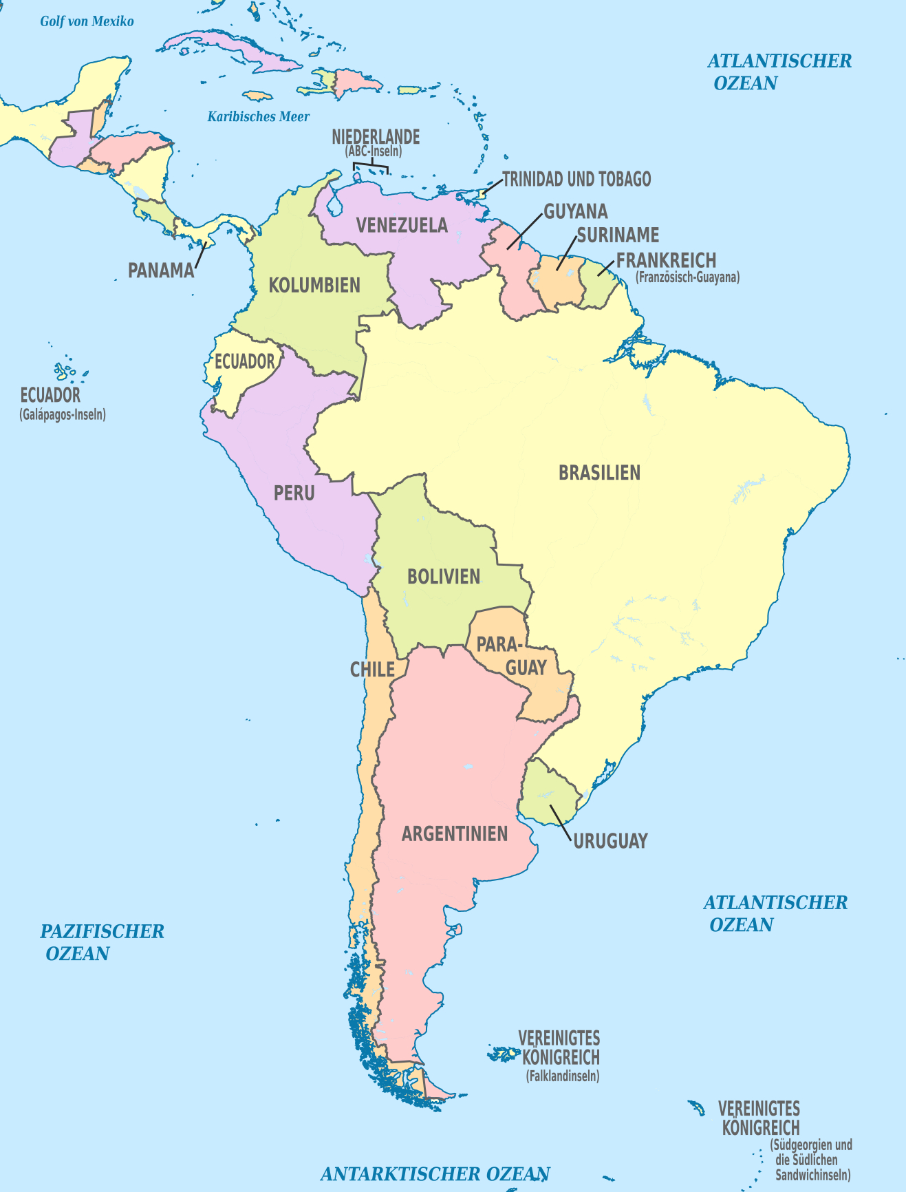 File:south America, Administrative Divisions - De - Colored.svg throughout Map Of North And South America With Countries Labeled