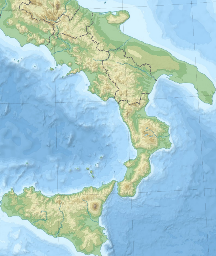 Map of South of Italy