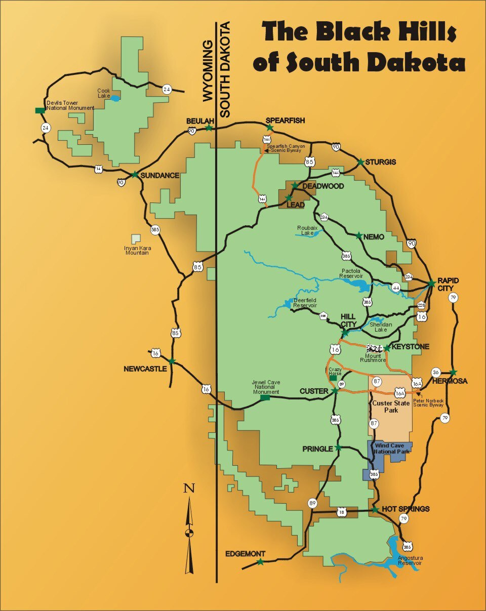File:the Black Hills Of South Dakota Map - Wikimedia Commons within Printable Map of Black Hills Sd