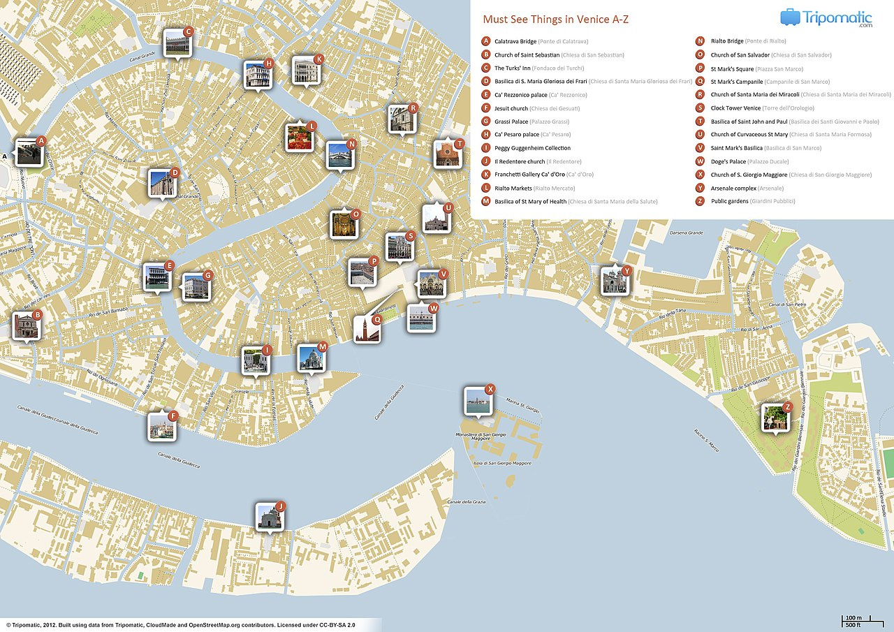File:venice Printable Tourist Attractions Map - Wikimedia Commons in Free Printable Map of Venice Italy