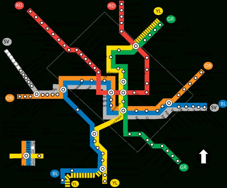 Printable Map of Washington Dc Metro