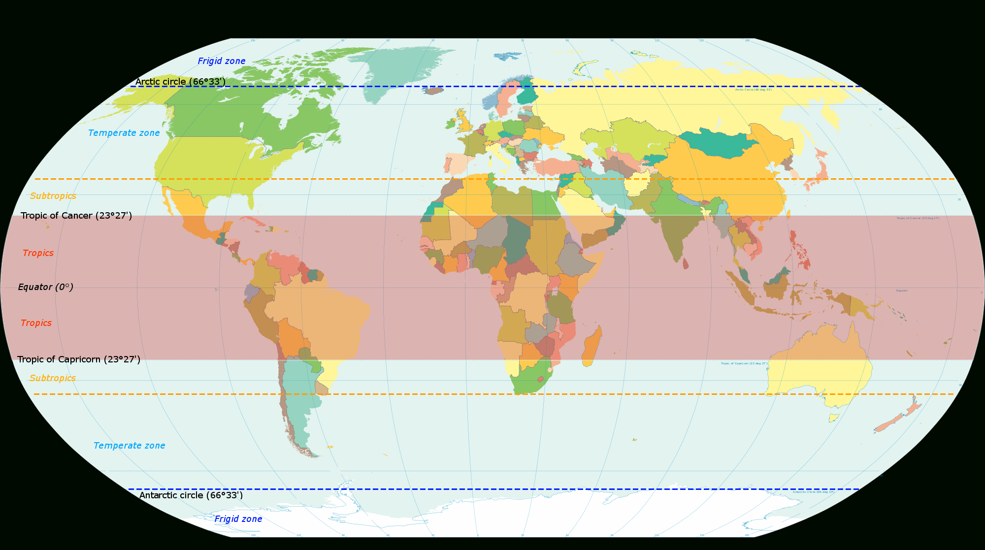 File:world Map Indicating Tropics And Subtropics - Wikimedia with North And South America Map With Equator
