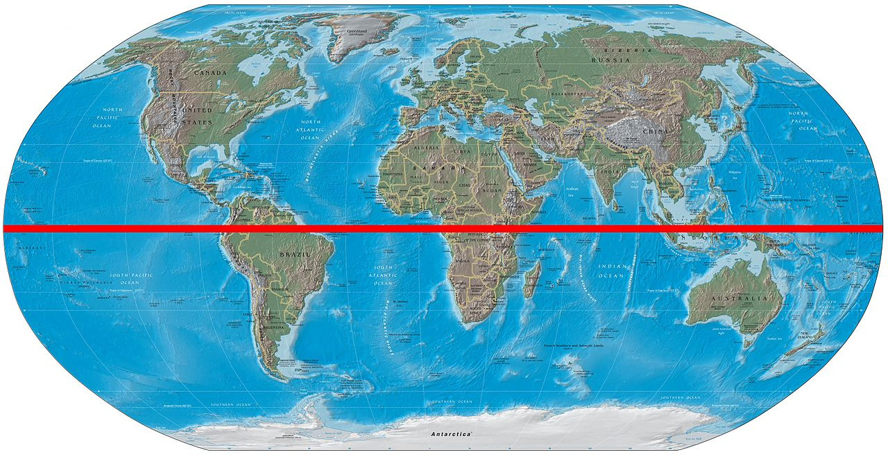 File:world Map With Equator - Wikimedia Commons pertaining to North And South America Map With Equator