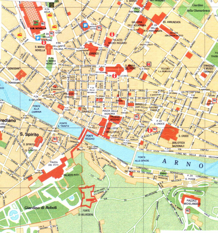 Street Map of Florence Italy