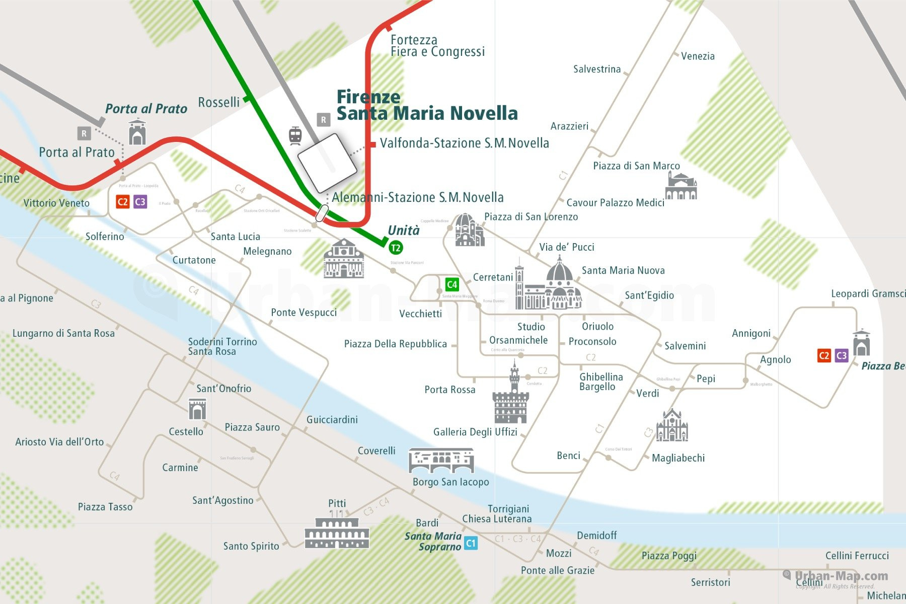 Florence Rail Map - Urban-Map throughout Map Of Train Stations In Florence Italy
