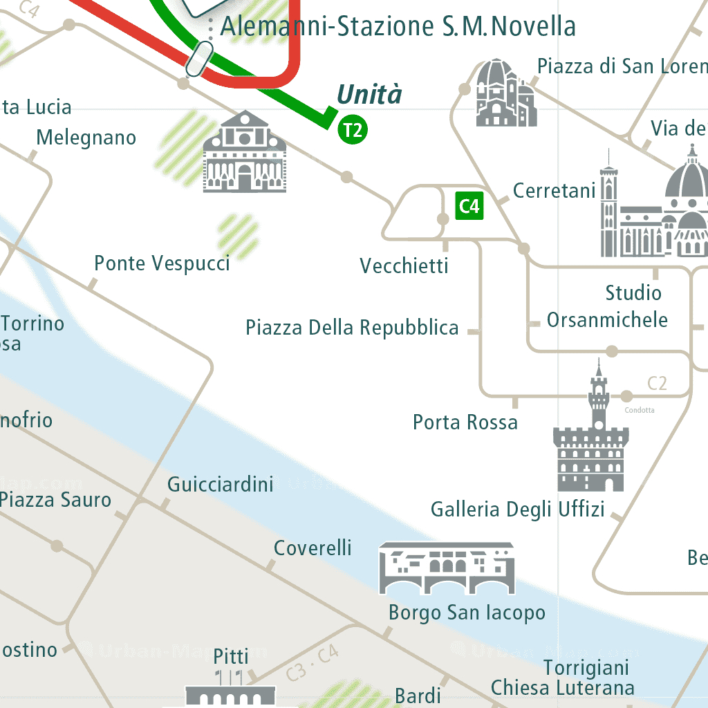 Florence Rail Map - Urban-Map with regard to Map of Train Stations In Florence Italy