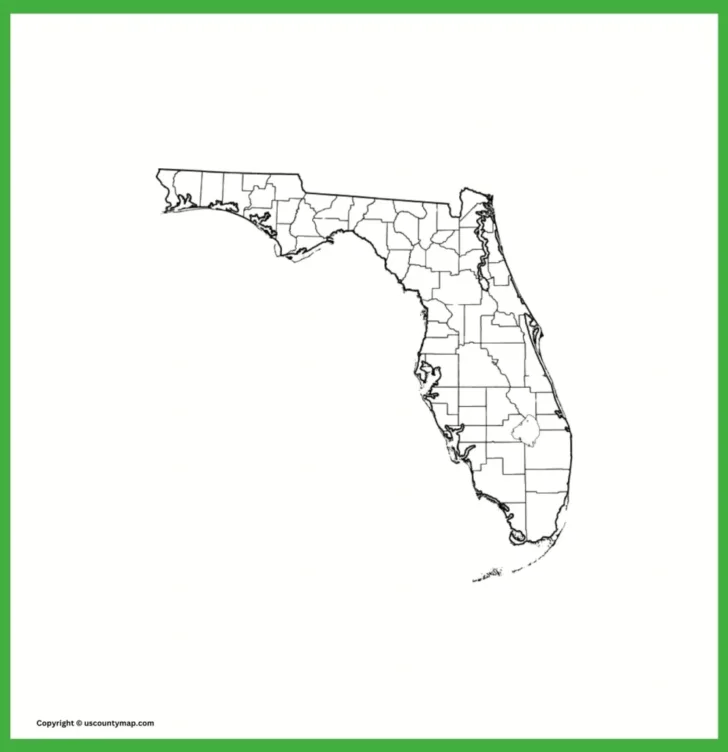 Free Printable Map of Florida Counties