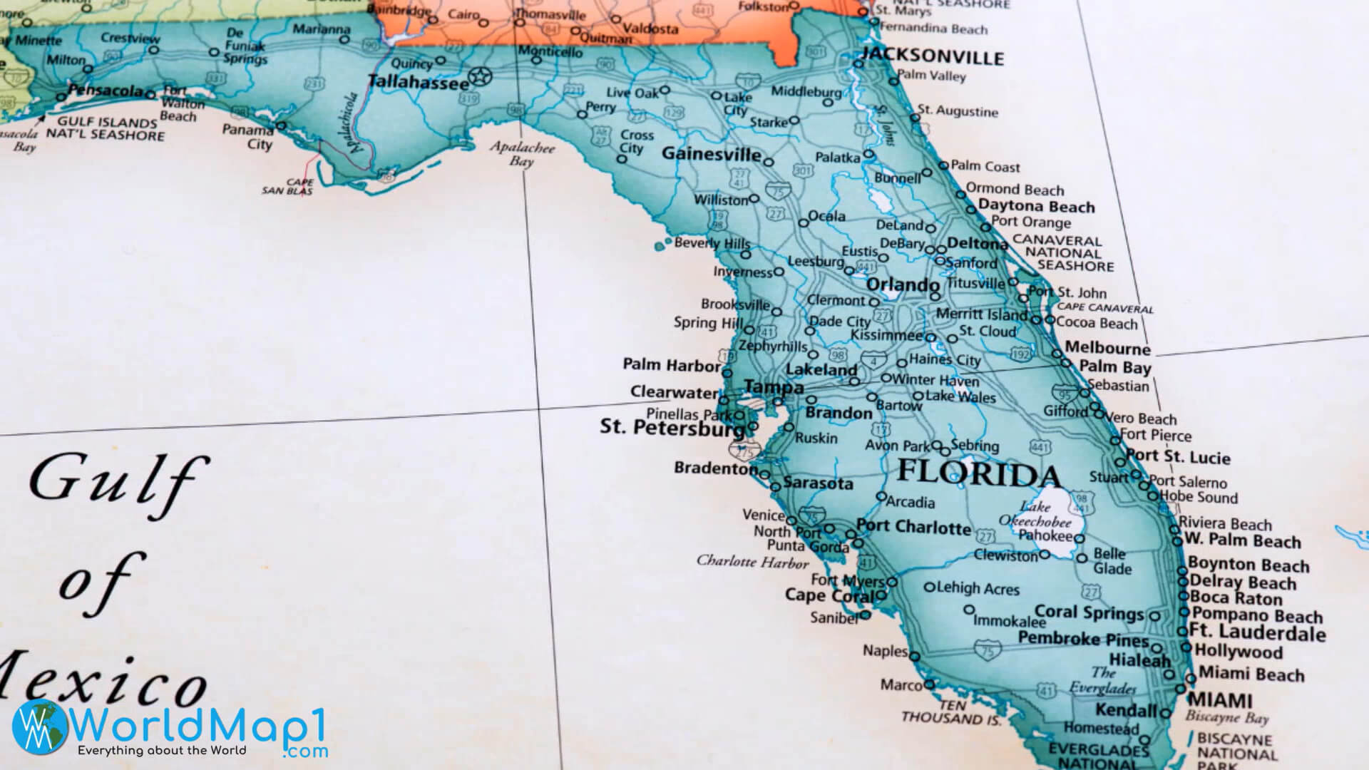 Florida Free Printable Map intended for Free Printable Map Of Florida With Cities